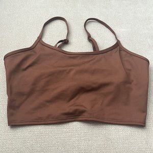 Pink ultimate lightly lined strappy back sports bra tank top workout loungewear